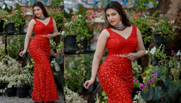 Honey Rose Hot Red Gown